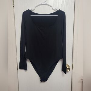 Elegant Black Long Sleeve Bodysuit